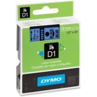 Dymo D1 45016 Tape - 0.50 " Width x 23 ft Length - 1 Each - Polyester - Thermal Transfer - Black, Blue - 45016